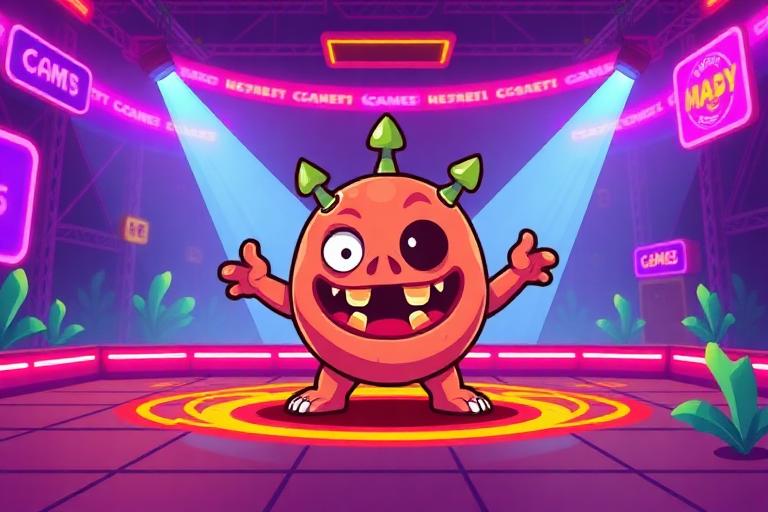 MONSTER MAYHEM — placeholder brainrot Roblox game concept art in the BloxHood scouting list